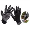 Pet Hair Removal Gloves; Pet Grooming Gloves; Bathing; Hair Remover Gloves; Gentle Brush for Cats; Dogs; and Horses - black - NO.10