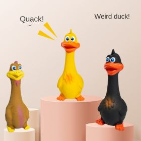 Pet Latex Bite Toy Grows Strangely Standing Chicken Big Mouth Duck Latex Sounding Bite Resistant Dog Toy - Black duck