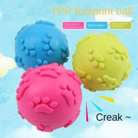 3pcs Pet dog toy footprint toy ball 6cm sounding toy ball TPR rubber - 3pcs