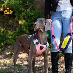 Pet chest sling Explosion-proof punch dog sling Dog leash dog rope pet supplies - AN6-pink-L