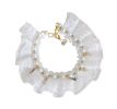 Luxurious Pearls Pet Collar With Lace Decorative Necklace for Medium Cat Dog 10-12 inches - Default