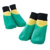 4 Pcs Dog Knitted Socks Pet Leg Socks Teddy Small Dog Waterproof Coated Socks Scratch Proof Protective Socks, Green Yellow 4# - Default