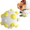 Pet Dog Toy Interactive Chew Toy Non Toxic Bite Resistant Rubber Ball - Yellow