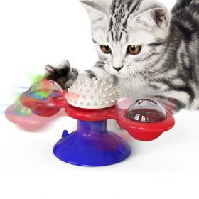 Windmill Cat Toy Interactive Pet Toys for Cats Puzzle Cat Game Toy With Whirligig Turntable for Kitten Brush Teeth Pet Supplies - D