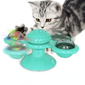 Windmill Cat Toy Interactive Pet Toys for Cats Puzzle Cat Game Toy With Whirligig Turntable for Kitten Brush Teeth Pet Supplies - A