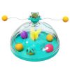 Interactive Cat Toy Ball Pets Cats Puzzle Spinning Track with Plush Balls Feather Teaser Kitten Toys Game Catnip Ball Toy - Blue