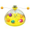 Interactive Cat Toy Ball Pets Cats Puzzle Spinning Track with Plush Balls Feather Teaser Kitten Toys Game Catnip Ball Toy - Yellow