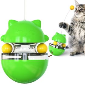 KIMPETS Cats Toy Tumbler Tracks Leaking Food Ball Toys Interactive Cat Intelligence Training Amusement Pet Products Cat Tunnel - Green