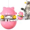 KIMPETS Cats Toy Tumbler Tracks Leaking Food Ball Toys Interactive Cat Intelligence Training Amusement Pet Products Cat Tunnel - Pink