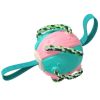 Dog Soccer Ball Interactive Pet Toys Foldable Ball Molar Toy Outdoor Training Ball for Puppy Dog Chew Dog Accessories - Pink