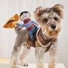 Cowboy Rider Pet Costume, Funny Dog Costume For Small Medium Dogs & Cats, Pet Clothes - Mixed Color - M