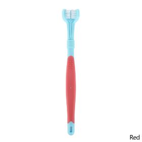 Three Sided Pet Toothbrush Three-Head Multi-angle Toothbrush Cleaning Dog Cat Brush Bad Breath Teeth Care Tool - B04