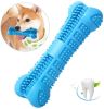 Chew Toy Stick Dog Toothbrush with Toothpaste Reservoir Natural Rubber Dog Dental Chews Care Dog Toys Bone for Pet Teeth Cleaning - Blue