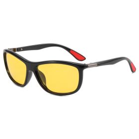 Fashion polarized sunglasses for men and women cross-border cycling glasses UV resistant leisure sports sunglasses - Black framed yellow tablet