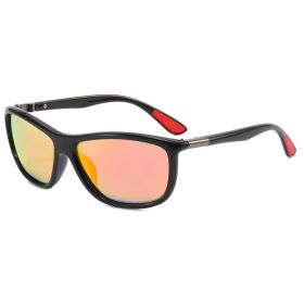 Fashion polarized sunglasses for men and women cross-border cycling glasses UV resistant leisure sports sunglasses - Black framed red membrane