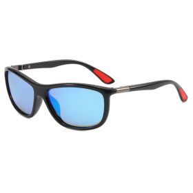 Fashion polarized sunglasses for men and women cross-border cycling glasses UV resistant leisure sports sunglasses - Black framed blue film