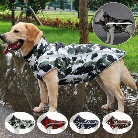 Winter windproof dog warm clothing; dog jacket; dog reflective clothes - Black and white graffiti - 6XL