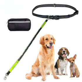 Hands Free Dog Leash with Zipper Pouch; Dual Padded Handles and Durable Bungee for Walking; Jogging and Running Your Dog - Aqua suit - 2.5*122CM