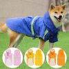 Pet raincoat for large and small dog; PU waterproof big dog raincoat; outdoor reflective dog raincoat - orange - XL