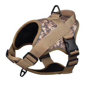 Dog Harness; large dog training tactical chest strap; K9 pet chest strap; vest type reflective dog rope; explosion-proof impulse traction - Red - XL