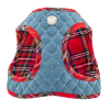 Step-In Denim Dog Harness - Red Plaid - XS - Red Plaid