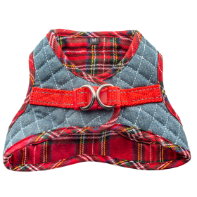 Step-In Denim Dog Harness - Red Plaid - XS - Red Plaid