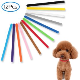 12 Colors Whelping Puppy ID Collars Adjustable Double-Sided Pet ID Bands - Large