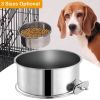 Stainless Steel Dog Bowl Pets Hanging Food Bowl Detachable Pet Cage Food Water Bowl with Clamp Holder - M