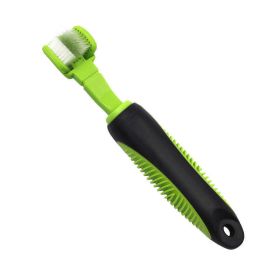 Pet Life 'Denta-Clean' Dual-Sided Action Bristle Pet Toothbrush - Green