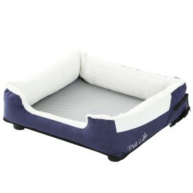 Pet Life "Dream Smart" Electronic Heating and Cooling Smart Pet Bed - Navy - Large