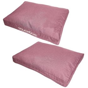 Touchdog 'Hushky' Water-Resistant Premium Rectangular Raised Dog Mat - Pink - Small