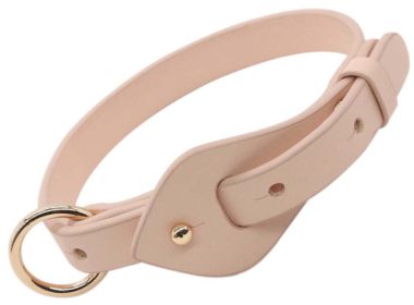 Pet Life 'Ever-Craft' Boutique Series Adjustable Designer Leather Dog Collar - Pink - Medium