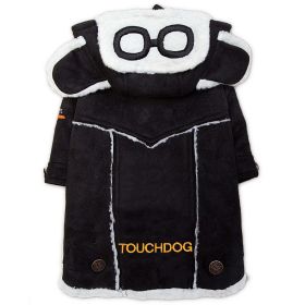 Touchdog 'Tuskegee' Aero-Vintage Designer Dog Coat - Black - Small