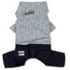 Touchdog Vogue Neck-Wrap Sweater and Denim Pant Outfit - Grey - X-Small