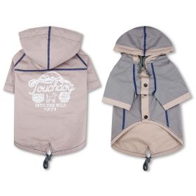 Touchdog 'Cloudburst' Waterproof Reversible Dog Raincoat - Light Grey - X-Small