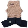 Touchdog Vogue Neck-Wrap Sweater and Denim Pant Outfit - Peach - X-Large