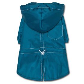 Touchdog Split-Vent Designer Waterproof Dog Raincoat - Blue - Large