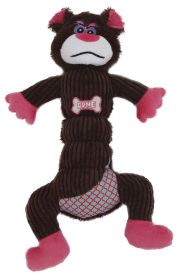 Pet Life 'Cuddle Plush' Mesh and Plush Squeaking Dog Toy - Dark Brown