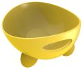 Pet Life 'Modero' Dishwasher Safe Modern Tilted Dog Bowl - Yellow