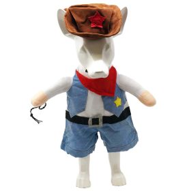 Pet Life 'Rodeo Bones' Cowboy Pet Dog Costume Uniform - DENIM BLUE - Medium