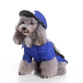 Pet Life 'Pawlice Pawtrol' Police Pet Dog Costume Uniform - Blue - Small