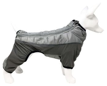 Pet Life 'Aura-Vent' Lightweight 4-Season Stretch and Quick-Dry Full Body Dog Jacket - Grey - Medium