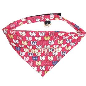 Touchdog 'Bad-to-the-Bone' Elephant Patterned Fashionable Velcro Bandana - Red - Small