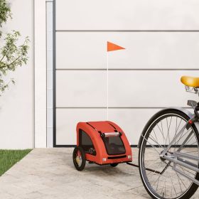 Pet Bike Trailer Orange Oxford Fabric and Iron - Orange