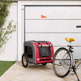 Pet Bike Trailer Red and Gray Oxford Fabric&Iron - Red