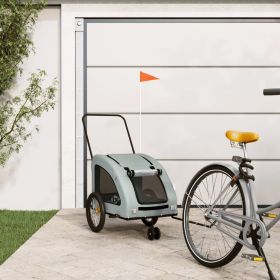 Pet Bike Trailer Gray Oxford Fabric and Iron - Gray