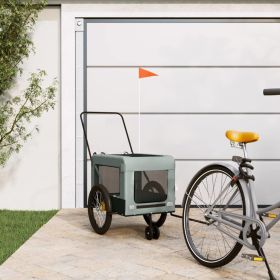 Pet Bike Trailer Gray and Black Oxford Fabric and Iron - Gray