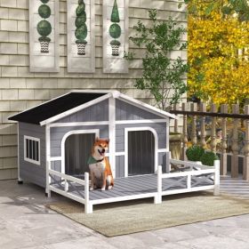 Dog House- Gray, White - as picture