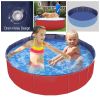 4X4FT Foldable Pet Swimming Pool PVC Kiddie Baby Dog Swim Pool Bathing Tub Playmat Kids Pools - Red