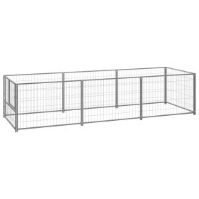 Dog Kennel Silver 32.3 ft² Steel - Silver